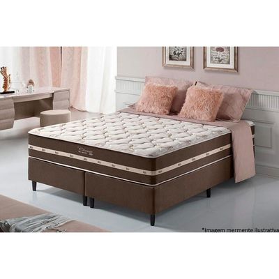 Cama Box Casal + Colchão Classic + Guarda Roupa Master Vip 8.4 Branco