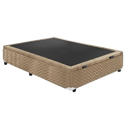 Cama Box Baú Queen: Colchão Espuma Paropas D33 Pasquale + Base CRC Suede Clean(158x198)