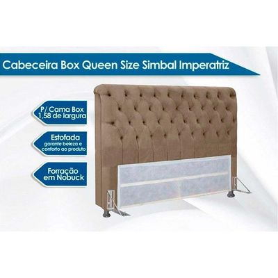 Cama Box Queen CRC + Colchão Ortopédico Ortobom + Cabeceira Imperatriz Suede Marrom