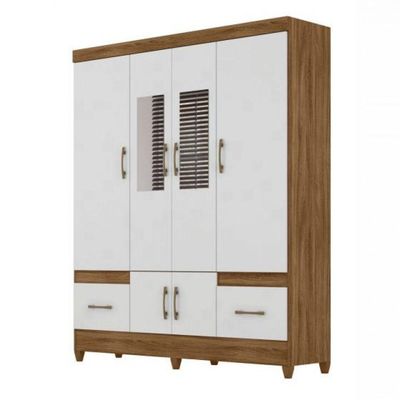 Guarda Roupa Casal 6 Portas 2 Gavetas C/Espelho Ms912