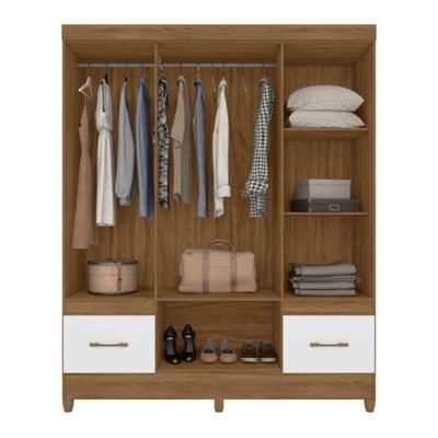 Guarda Roupa Casal 6 Portas 2 Gavetas C/Espelho Ms912