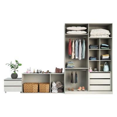 Guarda Roupa Sem Portas, 5 Gavetas, Legno Crema
