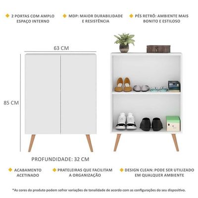 Sapateira 2 Portas Retrô Nina Multimóveis V6009
