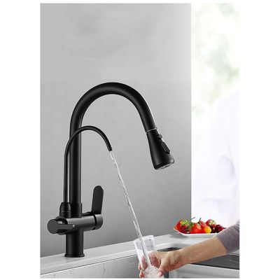 Torneira Monocomando Preta 360 Luxo Extensível Gourmet