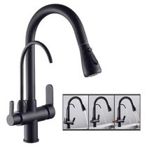Torneira Monocomando Preta 360 Luxo Extensível Gourmet
