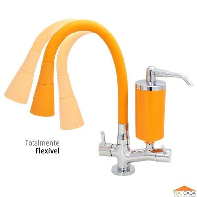 Torneira c/Filtro Cozinha Mesa Cone Gourmet Laranja