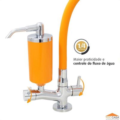Torneira c/Filtro Cozinha Mesa Cone Gourmet Laranja