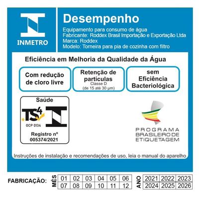 Torneira Com Filtro Cozinha Mesa Gourmet + 02 Refil Extra