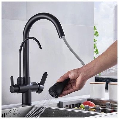 Torneira Luxo Preto Quente Frio Extensivel 360 Regulavel