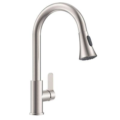 Torneira Goumet Pull Down Metal Escovado Monocomando Bancada