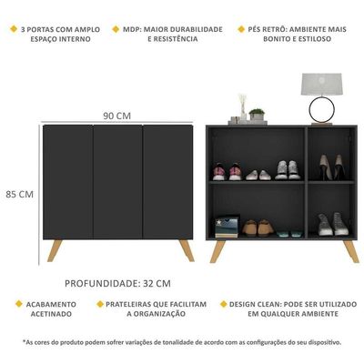 Sapateira Retrô 3 Portas Nina Multimóveis V6018