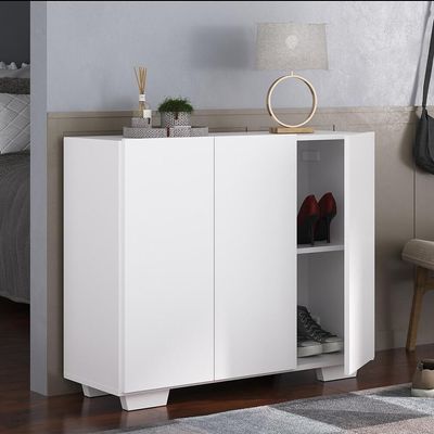 Sapateira 3 Portas Nina Multimóveis V6019 Branca Branco
