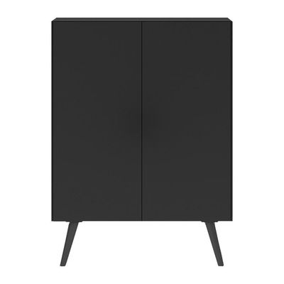 Sapateira 2 Portas Retrô Nina Multimóveis V6009 Preta Preto