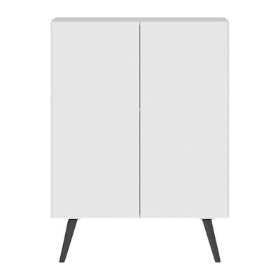 Sapateira 2 Portas Retrô Nina Multimóveis V6009 Branca/Preta