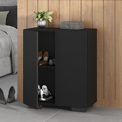Sapateira 2 Portas Nina Multimóveis V6010 Preta Preto