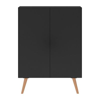 Sapateira 2 Portas Retrô Nina Multimóveis V6009Preta/Natural