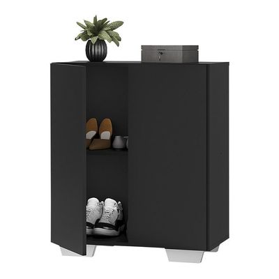 Sapateira 2 Portas Nina Multimóveis V6010 Preta/Branca