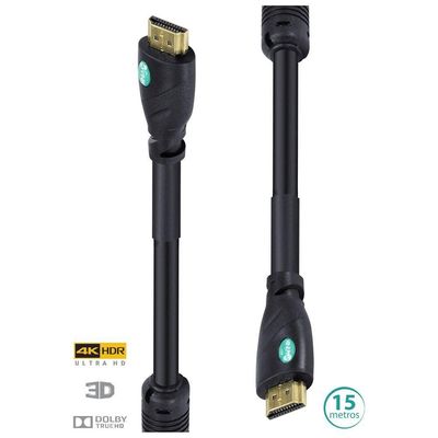Cabo Hdmi 2.0 4K Ultra Hd 3D Conexao Ethernet Com Filtro 15 Metros - H20F-15