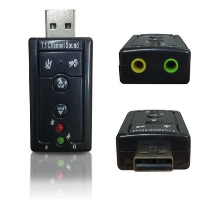 Adaptador Placa de Som USB 7.1 com Entrada P2 Fone Microfone