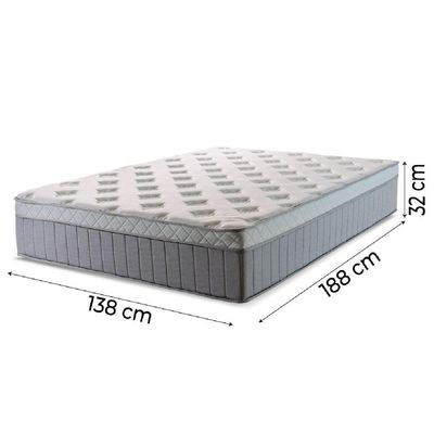 Cama Box Casal Colchão Molas Ensacadas ômega 138x188x70cm Cinza / Branco Hellen