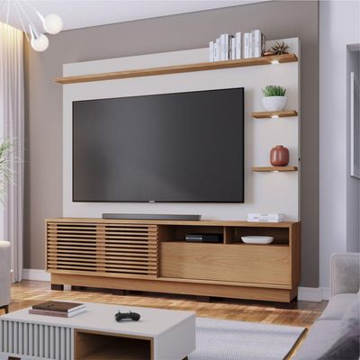 Conjunto Home Para Tv E Mesa De Centro Barton Freijo Off-white Matte