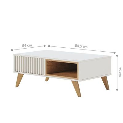 Conjunto Home Para Tv E Mesa De Centro Barton Freijo Off-white Matte