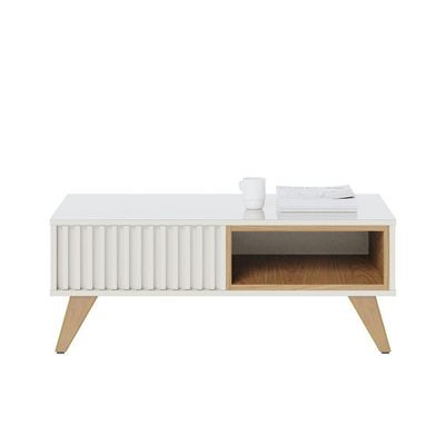 Conjunto Home Para Tv E Mesa De Centro Barton Freijo Off-white Matte