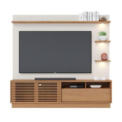 Conjunto Home Para Tv E Mesa De Centro Barton Freijo Off-white Matte