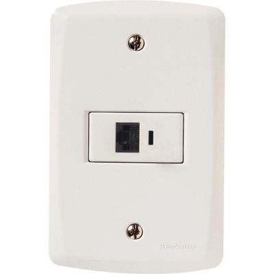 Conjunto 4x2 Com 1 Tomada Telefone Rj11 Tramontina Lux2 Branco Tramontina