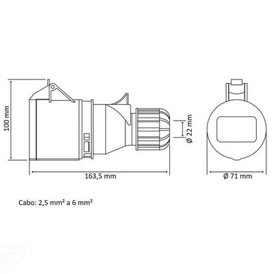 Tomada De Acoplamento Industrial 3p+n+t 32 A 380-415 Vca 6 H Tramontina Tramontina