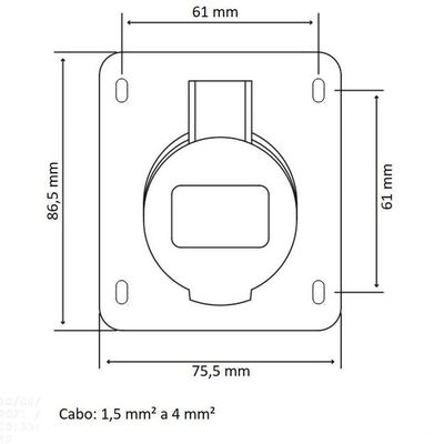Tomada De Embutir Industrial 3p+t 16 A 380-415 Vca 6 H Tramontina Tramontina