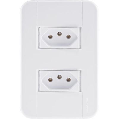 Conjunto 4X2 Com 2 Tomadas 2P+T 10 A 250 V Tablet Branco