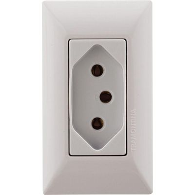 Conjunto Para Móvel 1 Tomada 2p+t 20 A Tramontina Aria Branca Tramontina