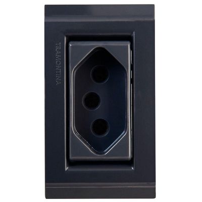 Conjunto Para Móvel 1 Tomada 2p+t 20 A Tramontina Liz Grafite Tramontina