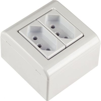 Caixa De Sobrepor Com 2 Tomadas 2p+t 10 A 250 V Tramontina Lizflex Branca Tramontina