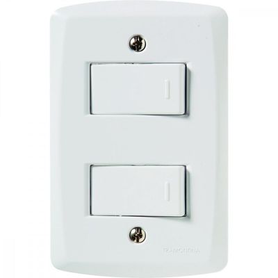 Conjunto 4x2 com 2 Interruptores Simples 10A 250V Tramontina