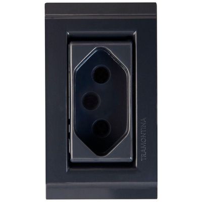 Conjunto Para Móvel 1 Tomada 2p+t 10 A Tramontina Liz Grafite Tramontina