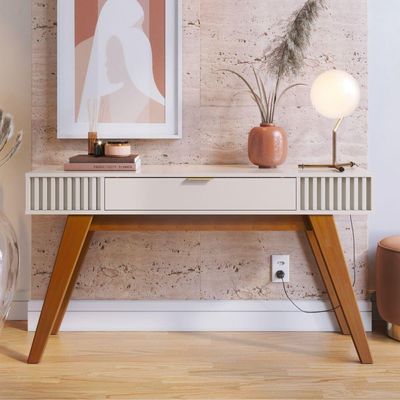 Conjunto Home Para Tv E Aparador Diana Off-white Freijo