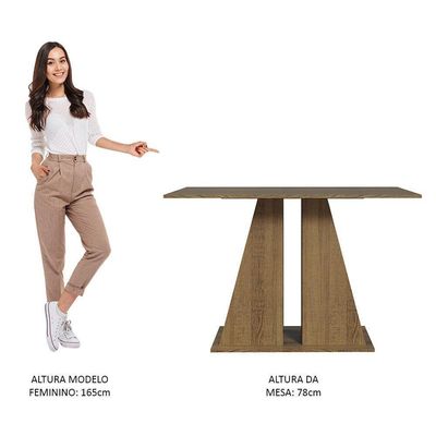 Mesa De Jantar Retangular Com Tampo De Madeira Rustic/crema 5383 Madesa Rustic/crema