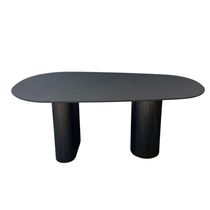 Mesa De Jantar Orgânica 160x90cm Com Duas Bases Cor ébanoo