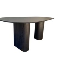 Mesa De Jantar Orgânica 160x90cm Com Duas Bases Cor ébanoo