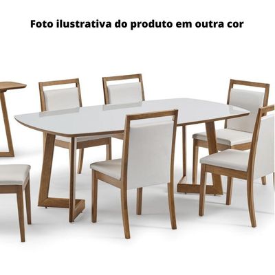 Mesa De Jantar Mh-5346 Herval Retangular 220 Cm Madeira Laca Fosca Preta Vidro Preto