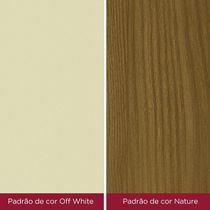 Mesa Canto Reto Com Vidro 160cm Selena Henn Nature Com Off White