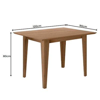 Mesa Para Sala De Jantar 120Cm Retangular Tampo Chanfrado Kate Poliman Carvalho