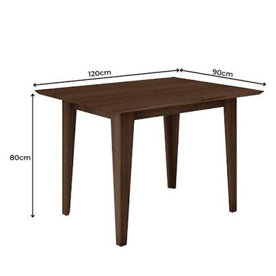 Mesa Para Sala De Jantar 120Cm Retangular Tampo Chanfrado Kate Poliman Amêndoa