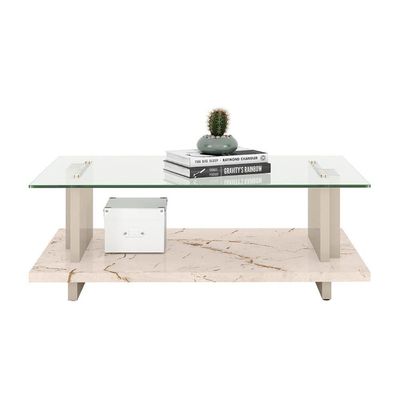 Conjunto Bancada E Mesa De Centro Darshan Calacata Off-white