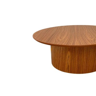 Mesa De Centro Base Cilíndrica 80cm Cor Marrom