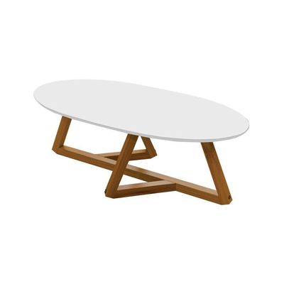 Kit De Mezanino Lateral Com Mesa De Centro Branco Nature