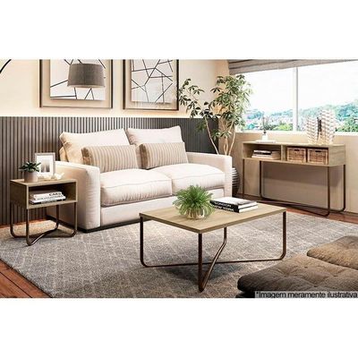 Mesa Centro Sala Connect 1271 Ouro Velho/noce - Carraro