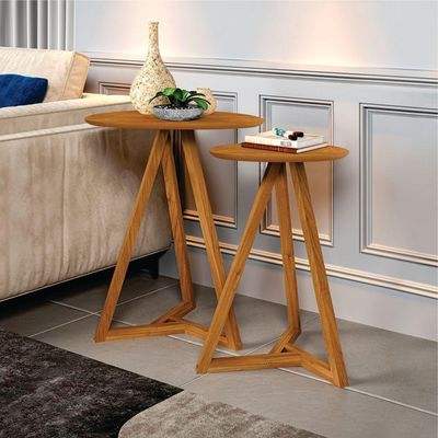 Conjunto De Mezanino Lateral Com Mesa De Centro Turim Nature